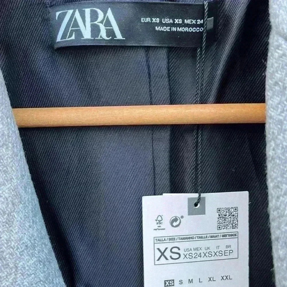 ZARA NEW TWO BUTTON WOOL BLEND COAT GRAY WOMENS SIZE XS JACKET TWO BUTTON - Picture 11 of 12